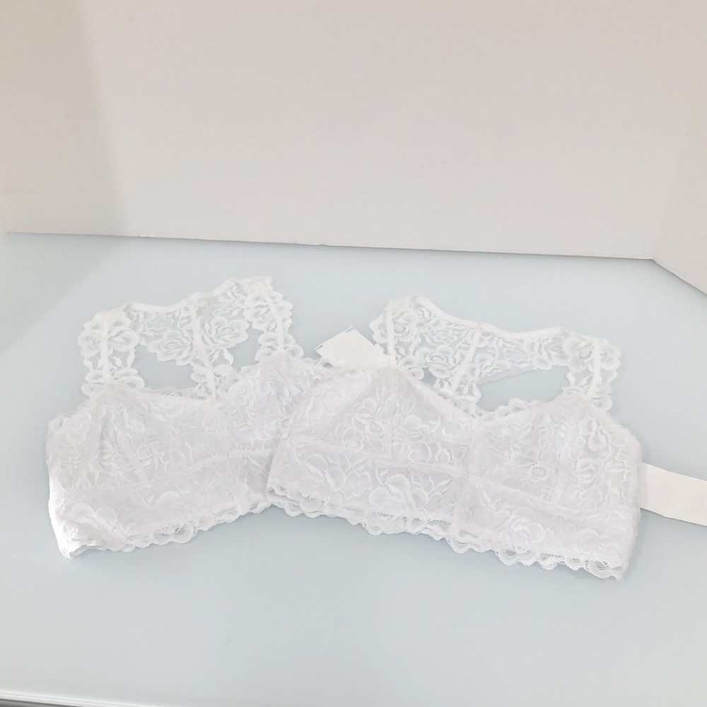2 Tucker and Tate Kids Bralette Cotton Spandex White Lace - Picture 4 of 6